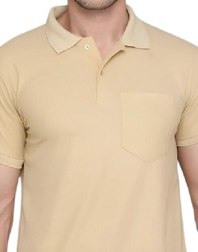 Mens Half Sleeves Plain Polo T Shirt With Pocket