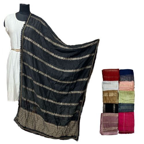 Ladies 2.20 Meter Long Silk Chanderi Dupatta