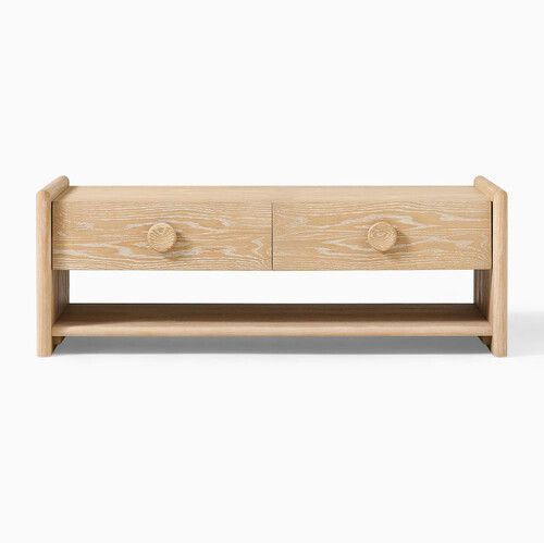 Durable Mango Wood Coffee Table (White Wash)