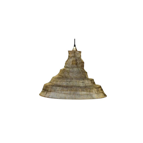 Iron Wire Mesh Ceiling Lamp - Metal Round Design, Handmade Craftsmanship, Brown and Black Finish, Electric Light Source