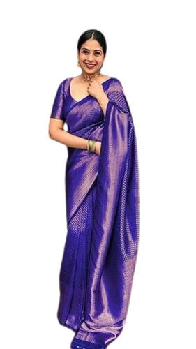 Blue Color Pure Silk Saree