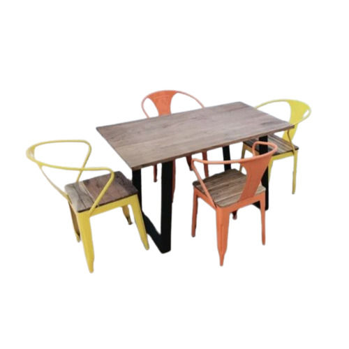 Brown Restaurant Table and Chair Set