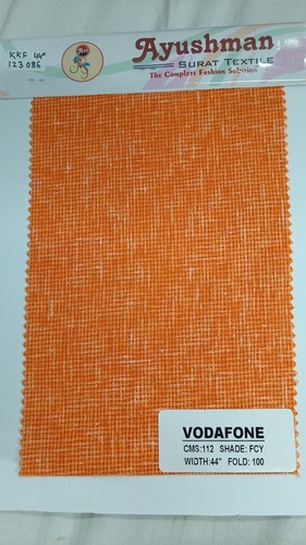 VODAFONE PLAIN ORANGE COTTON SHIRTING FABRIC FOR MEN 44 INCHES WIDTH