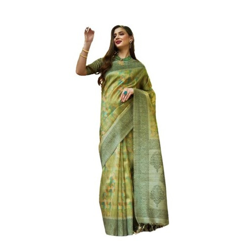 Party Wear Printed Silk Saree - Color: Various Sizes Are Available