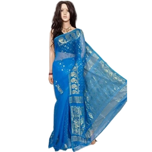 Cotton Silk Jori Jamdani Saree - Glossy Finish, No Color Fade, Ideal for Fashionable Ladies, Perfect for Party Wear