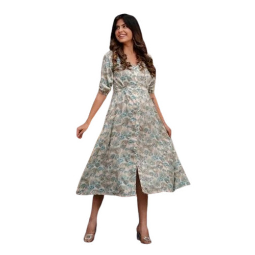 One Piece Dress - Cotton S/M/L/XL Sizes Multicolor Printed Washable Light Weight Breathable Design