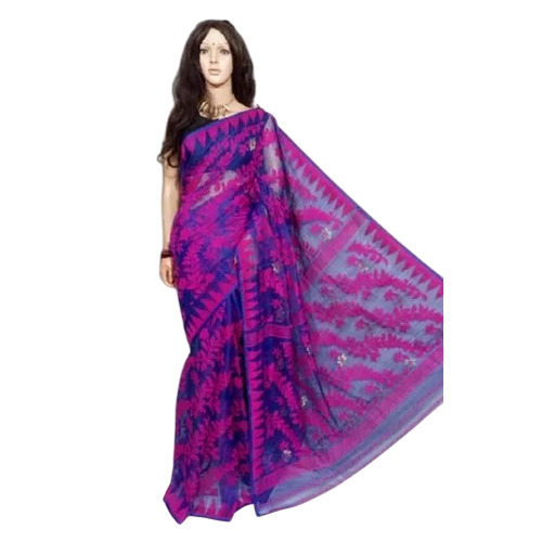 Party Wear Dhakai Jamdani Saree - Printed Patterns, Available in Various Sizes - No Color Fade, Delivered on Time, Breath Taking Look