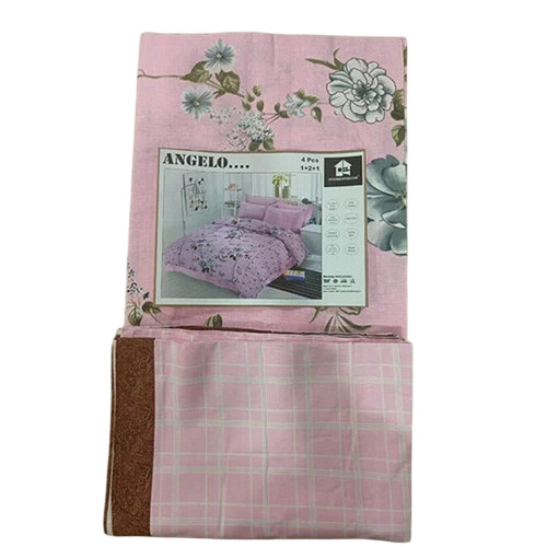 Floral Print Cotton Bed Sheet Set - 100x90 Cm Bed Sheet, 16x14 Inch Pillow Covers | Multicolor, Shrink Resistant, Home & Hotel Use