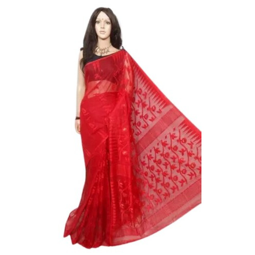 Cotton Silk Soft Dhakai Jamdani Handloom Saree - Color: Comes In Various Colors