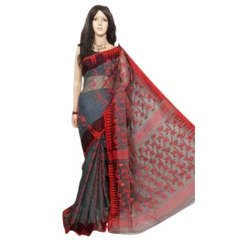 Cotton Silk Soft Dhakai Jamdani Handloom Saree - Stylish Wrinkle-Free Design | Ideal Gift for All Seasons