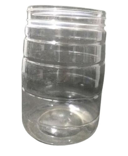 Transparent Plain Pattern Round 1Kg Plastic Pet Jar