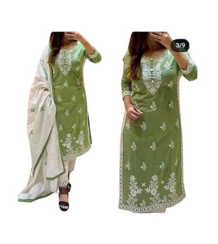 Casual Wear Regular Fit 3/4th Sleeve Embroidered Lucknowi Chikan Ladies Kurtis