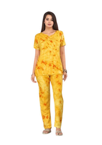 Ladies Half Sleeves Regular Fit Skin-Friendly Printed Nightwear Night Suit Set