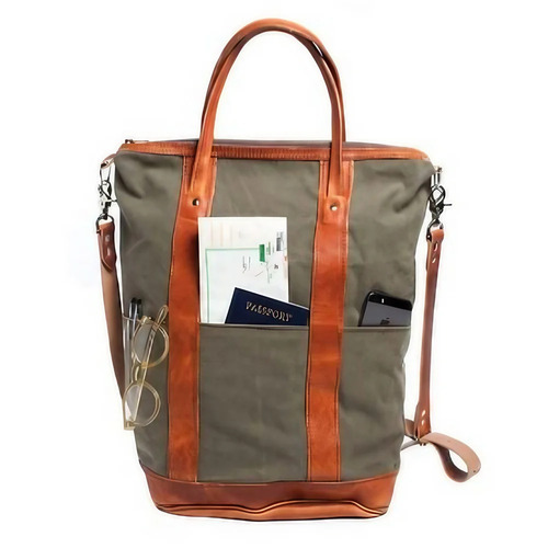 Leather Tote Bags - Color: Brown