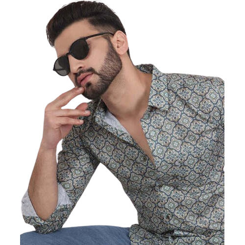 Mens Full Sleeves Casual Printed Shirt