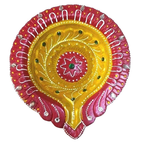 Eco Friendly Hand Painted Clay Diya - Tortoise Shape Multicolor Finish Traditional Design Box Packing with 4/6/12 Diyas for Festive Celebrations