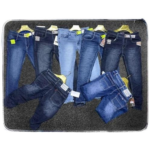 Mens Casual Wear Washed Denim Jeans