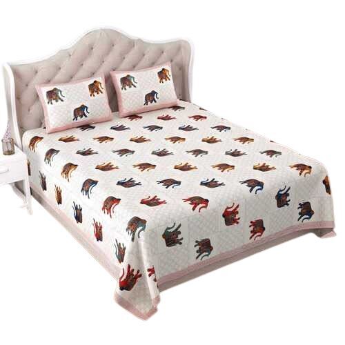 Double Bedsheet And Two Pillow Covers - 100% Cotton, Full Size | Premium Quality, Multi Color, Embroidered Pattern, Washable, Shrink Resistant