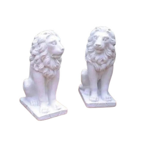 Polishing Finish Crack Resistant Light Weighted Marble Lion Sculpture for Decoration