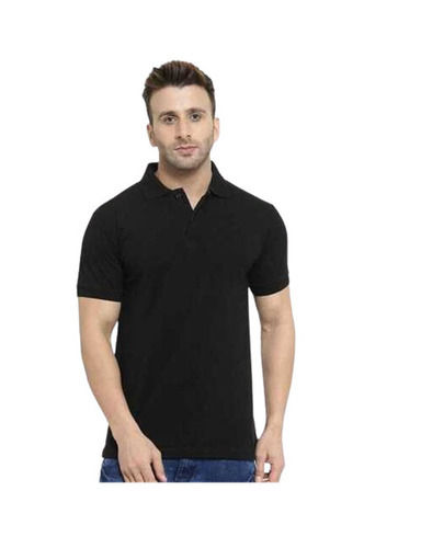 Casual Wear Readymade Regular Fit Short Sleeves Polo Neck Plain Mens T Shirts