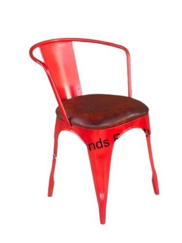 Leather Seat Metal Chair