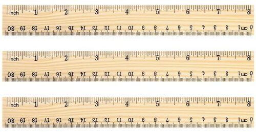 Dual Side Wooded Straight Rulers