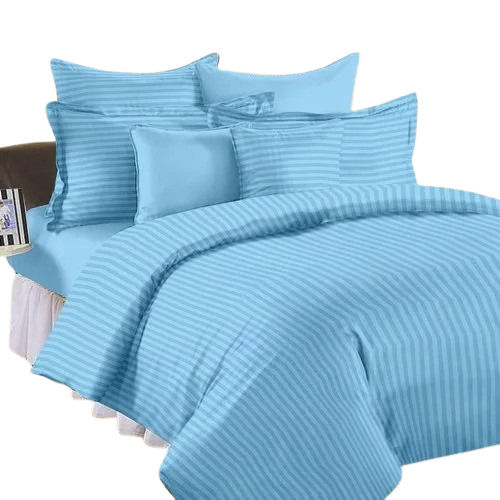 Light Blue Pure Cotton King Size Bedsheet with 2 Pillow Covers