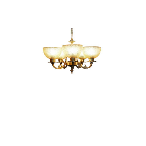 Classic Meena Aluminium 5 Lights Glass Chandelier