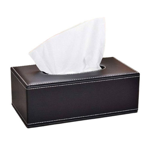 Black Color Rectangular Shape Tissue Box For Home And Office