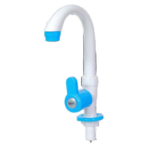 White Plastic Long Body Water Tap For Bathroom Fitting