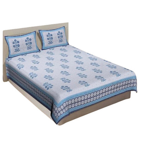 King Size Cotton Floral Printed Bedsheet Set - Multicolor, 100% Cotton Material, Washable, Easy To Clean, Suitable for Home and Hotel Use