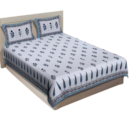 Anti-Wrinkle Cotton Floral Print King Size Bedsheet Set - 100% Cotton, Multicolor Design, Washable, Ideal for Home and Hotel Use