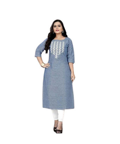 Casual Wear Regular Fit 3/4th Sleeves Readymade Ladies Modern Kurtis