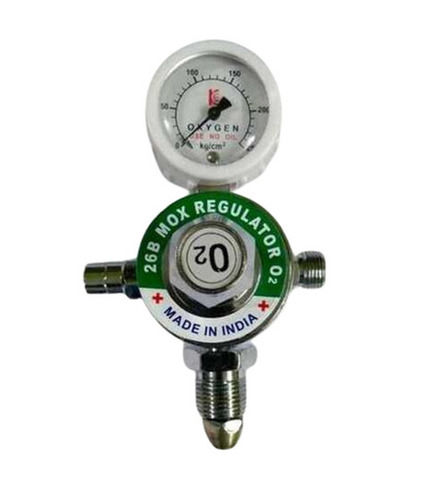 Polished Finish Metal Body Analog Oxygen Regulator For Hospital Pipeline