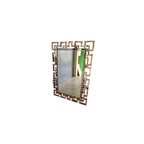 Rectangular Gold Plated Fancy Wall Mirror