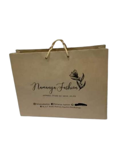 Brown Paper Bags - Coated Paper, 16x4x12 Inch | Durable, Fine Finished, Printed Designs with Rope Handles
