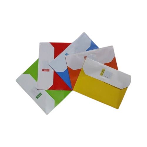 Multicolor Portable Plastic File Folder With Double Button