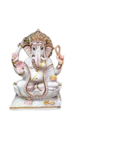 Ganesh Statue - Stone Material, Perfect Finishing, Very Durable | Eco-Friendly, Easy To Clean, Indian Religious Style