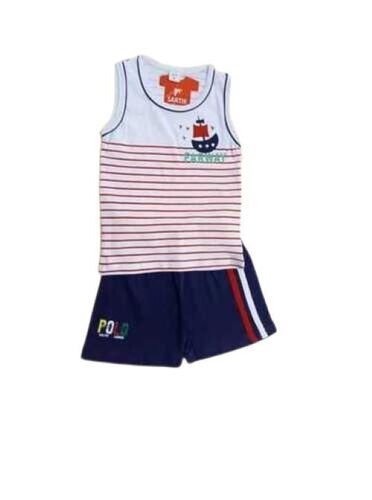 Fine Finish Sleeveless T Shirt And Kids Short