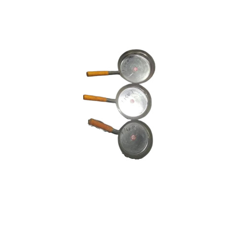 Kitchen Mild Steel Fry Pan - Stainless Steel, Silver Color | Wooden Handle, Lightweight, Deep Sides for Versatile Cooking on All Stovetops