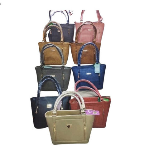 Easy to Carry Light Weighted Zipper Closure Multi Compartments Genuine Leather Ladies Bags