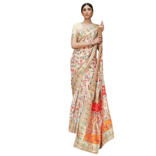 Kashmiri Pashmina Saree - Fabric Type: Brocade