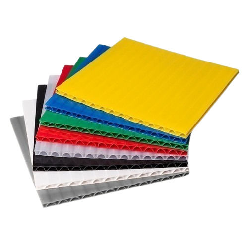 Corrugated Plastic Sheet - Durable Corrugated Plastic, Custom Sizes Available | Very Good Quality, Fine Finished, Rigid Hardness, Square Shape, Plain Pattern