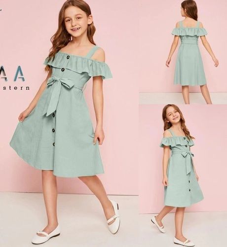 Girls Pista Western Frock