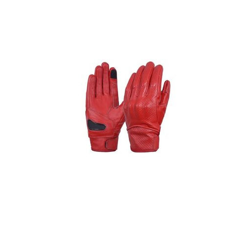 Mens Leather Drum Dyed Motorcycle Gloves