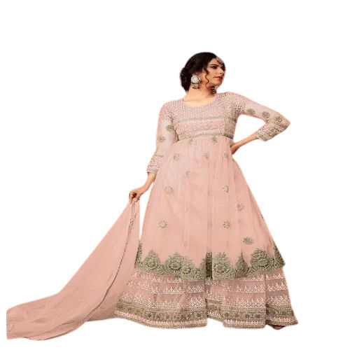 Chiffon Stitched Ladies Palazzo Suit Anarkali