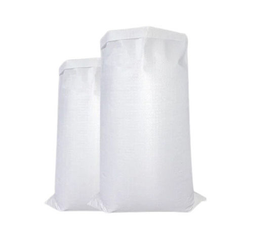 Woven Sacks - 100% Polyester, Standard Size, White Color | Moisture Resistant, Lightweight, Reusable, Washable, Plain Texture, Single Compartment, Non-Zipper Closure