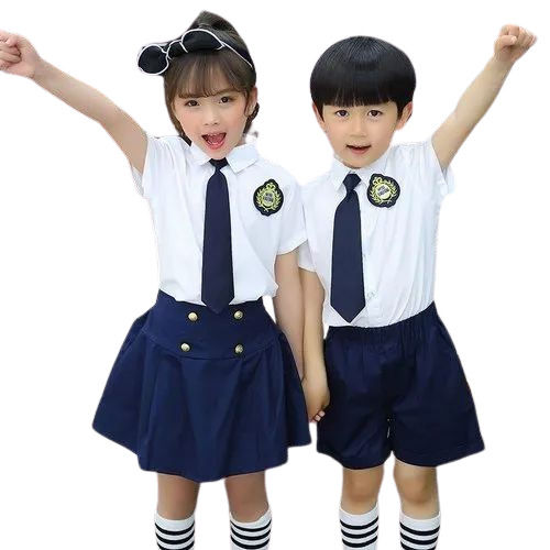 White & Blue School Uniform 