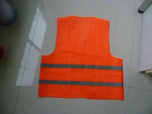 Reflective Safety Vest - High Visibility Fluorescent Orange/Yellow