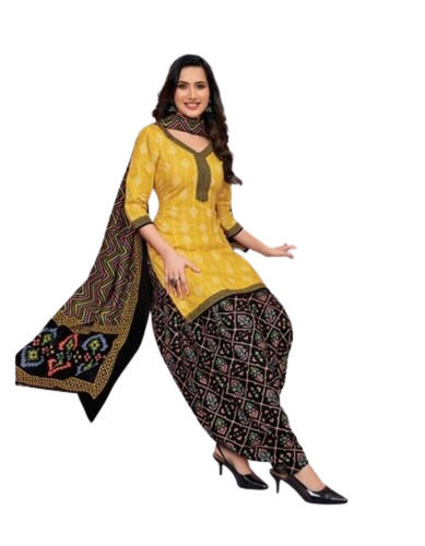 Cotton Salwar Kameez - Cotton Silk Material, Multicolor Printed Design | Light Weight, Breathable, Washable 3/4th Sleeve Ethnic Wear